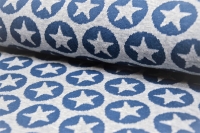 Jaquardjersey | MISCHA | Kreise Sterne blau